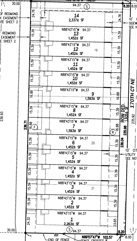 Redmond, WA - New 14 Lot Plat Penny Lane 2 Recorded June 16, 2021